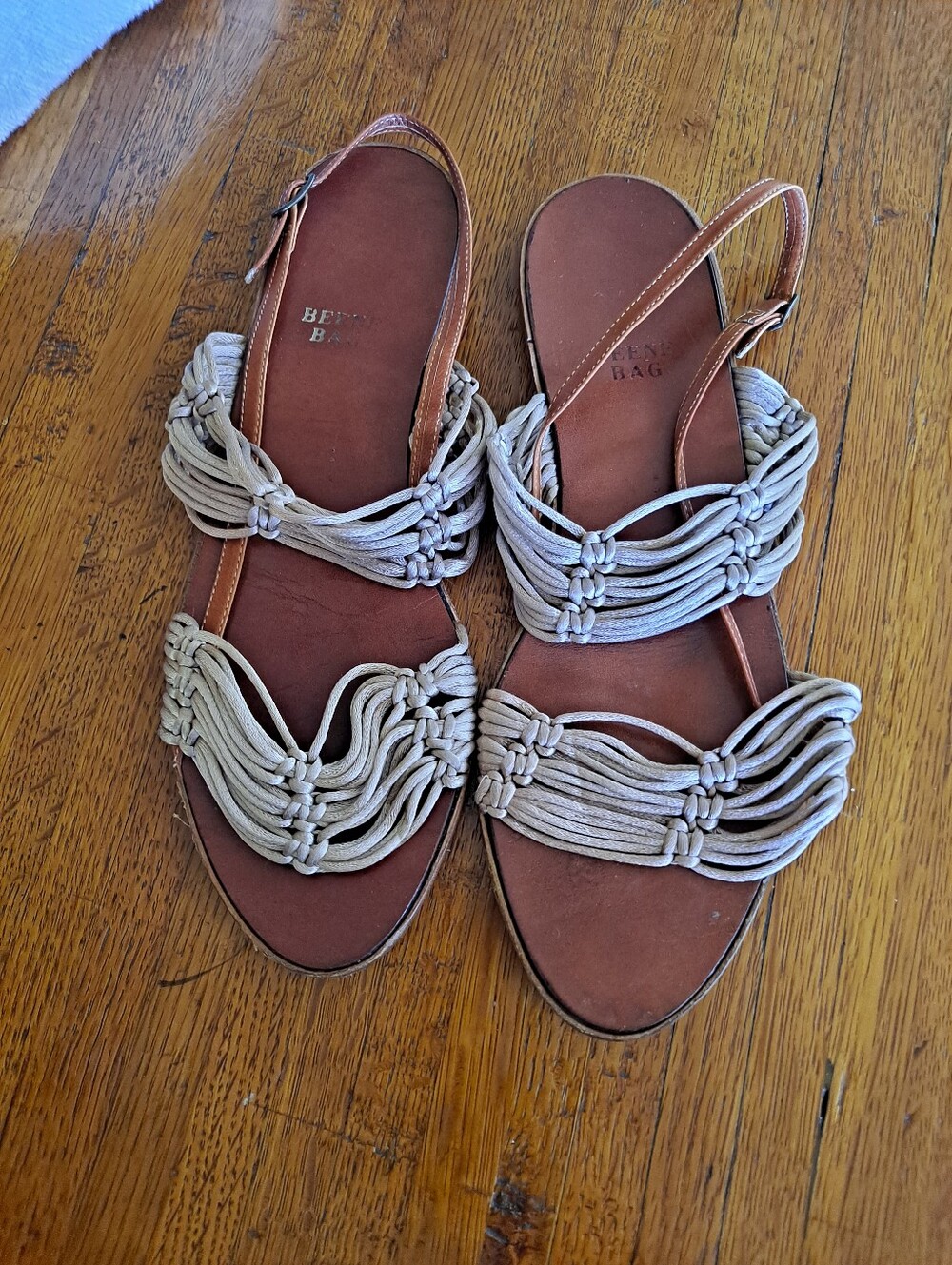 Beene Bag Beige Braided Slingback Sandals - Women